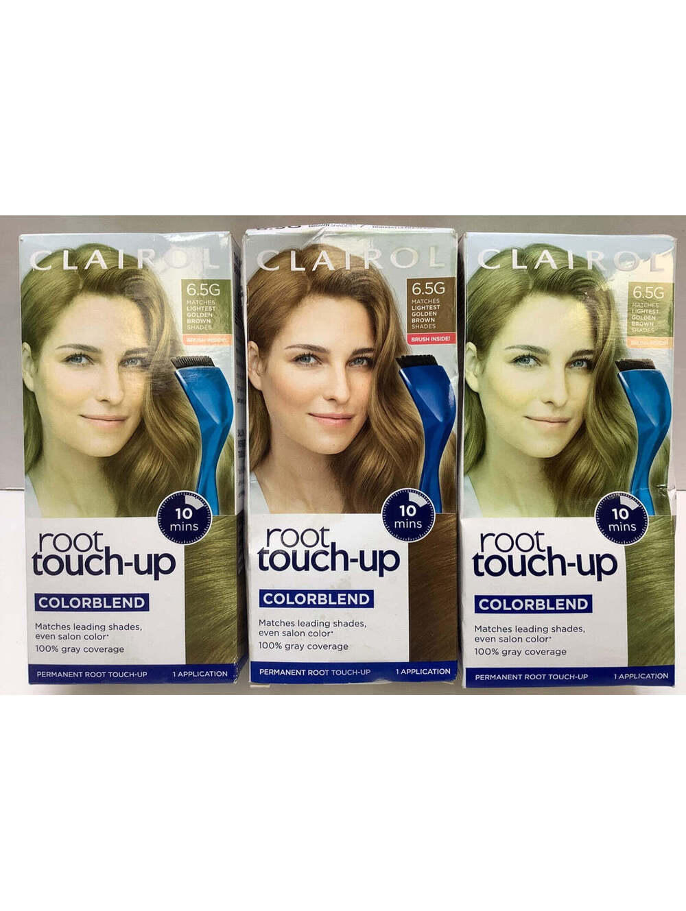 Clairol Root Touch-Up Color Blend – 6.5G Lightest Golden Brown, 3 Pack